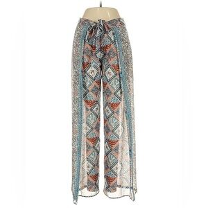 Anthropologie Elevenses Seaflower Patterned Flowy Wide Leg Low Rise Pant
